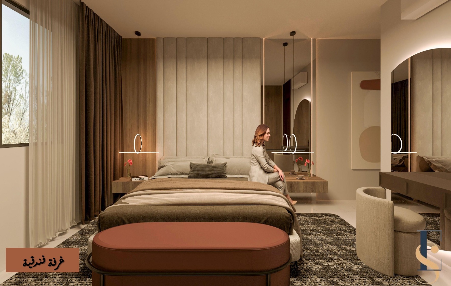 Warm contemporary bedroom interior by Enas Tamashy